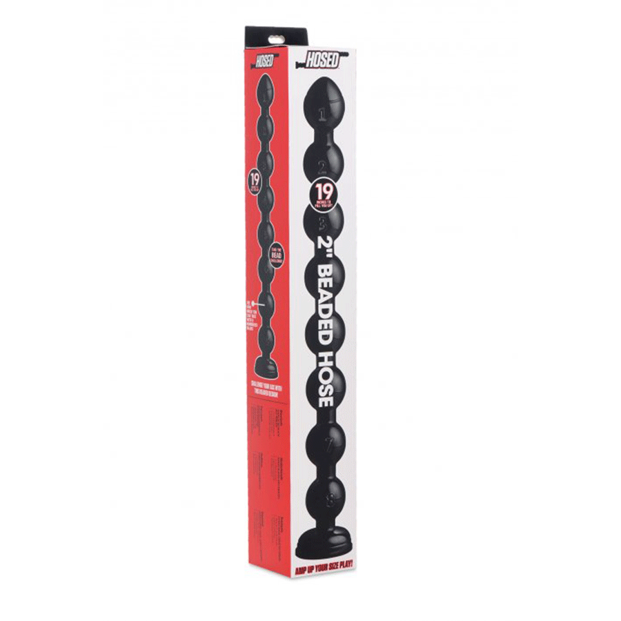 Hosed 19 Inch Black Beaded Thick Anal Snake Hosed 19 Inch Black Beaded Thick Anal Snake