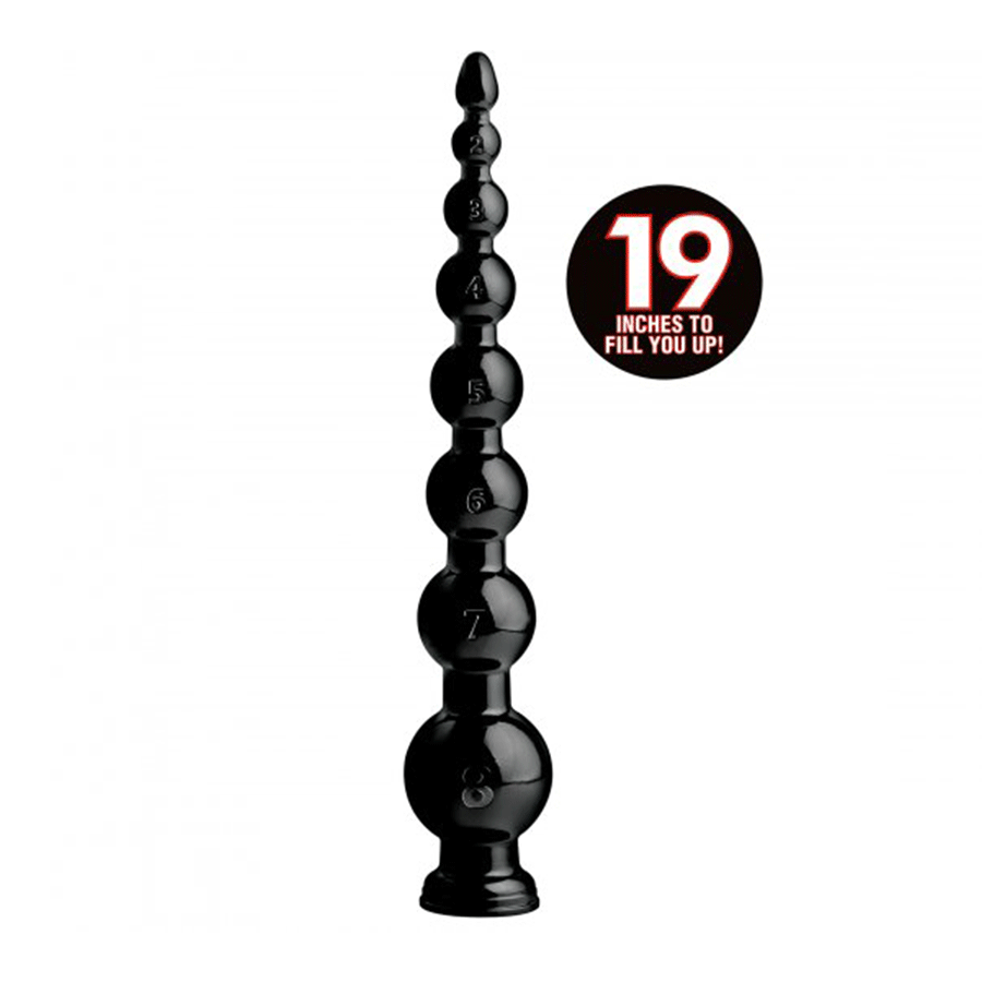 Hosed 19 Inch Black Graduated Bead Anal Snake Anal Sex Toys