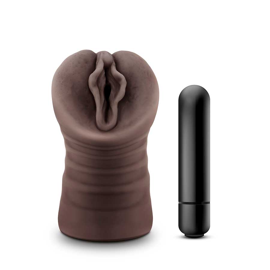 Hot Chocolate Alexis Black Vibrating Pocket Pussy by Blush Novelties Hot Chocolate Alexis Black Vibrating Pocket Pussy by Blush Novelties