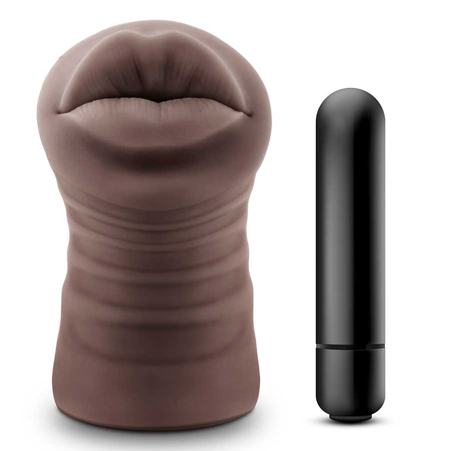 Hot Chocolate Renee Black Vibrating Oral Sex Mouth Masturbator by Blush Novelties Masturbators