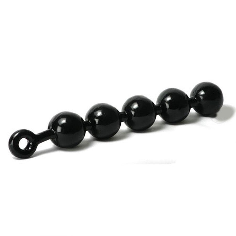 Huge Black Anal Beads with Safety Loop Massive 67 mm Balls