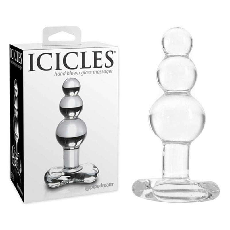 Icicles No. 47 Clear Glass Anal Plug for Men by Pipedream Products Prostate Massagers