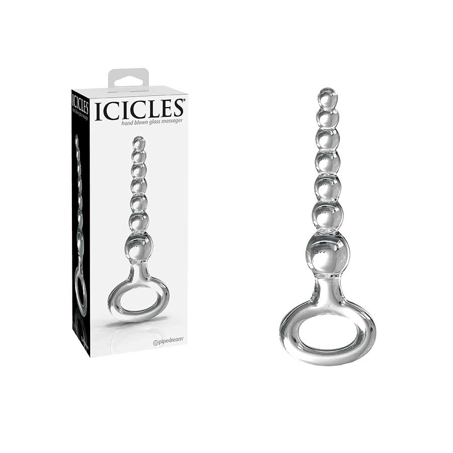 Icicles No. 67 Clear Glass Anal Beads for Men by Pipedream Prostate Massagers