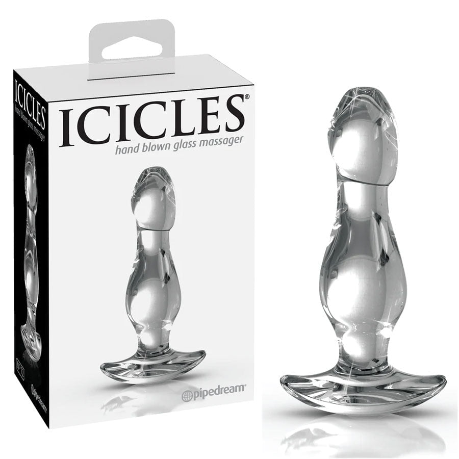 Icicles No. 72 Clear Glass Anal Plug for Men by Pipedream Products Prostate Massagers