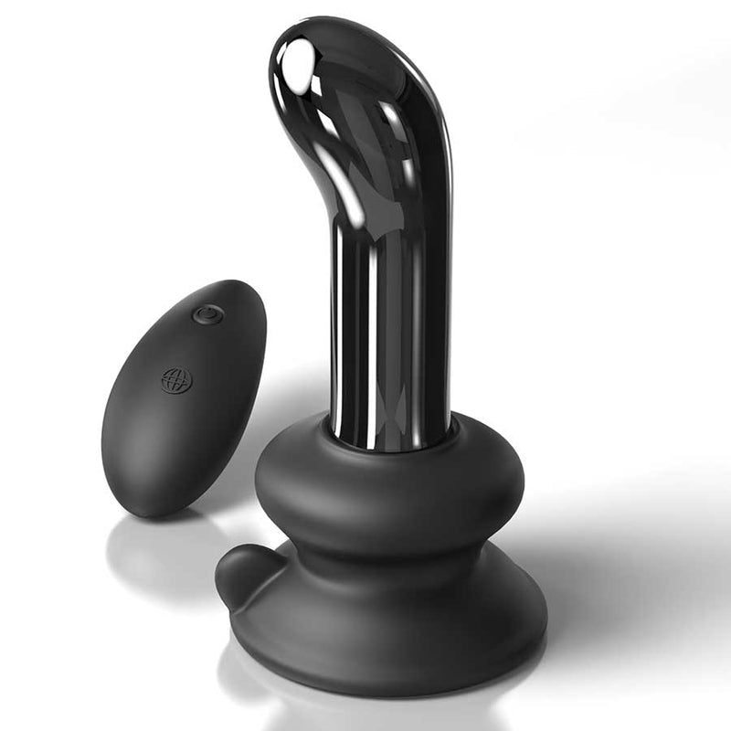 Icicles No. 84 Black Vibrating Glass Prostate Massager by Pipedream Prostate Massagers