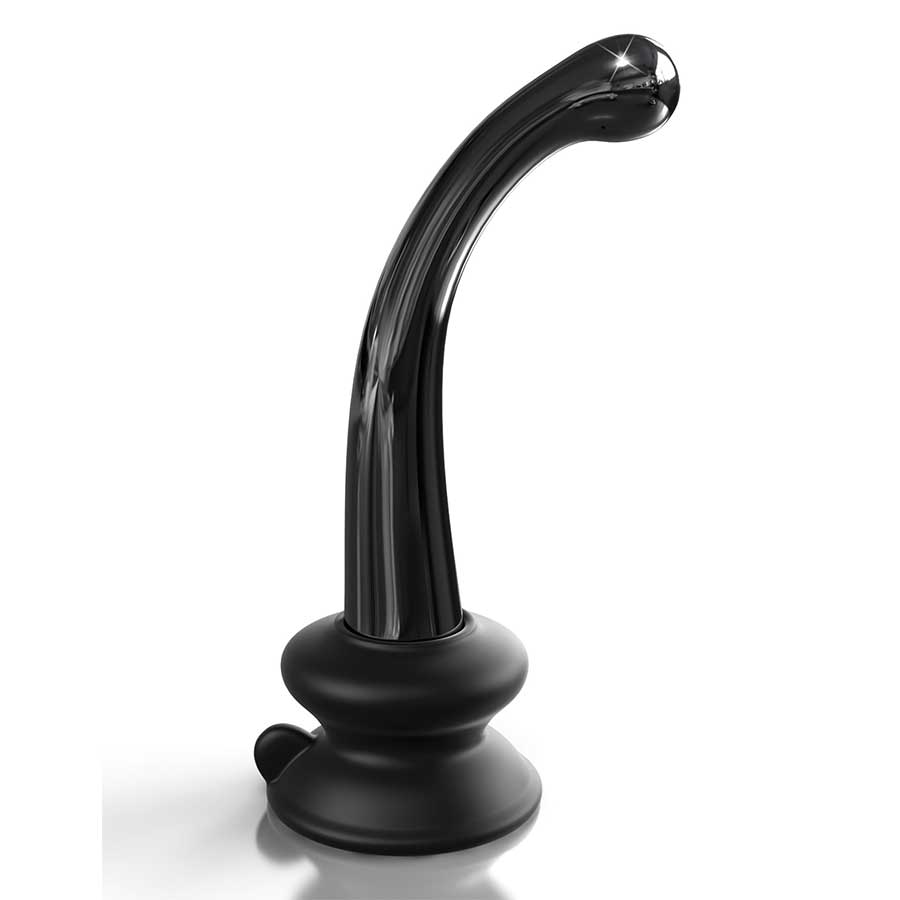 Icicles No. 87 Black Glass Suction Cup Dildo by Pipedream Products Prostate Massagers