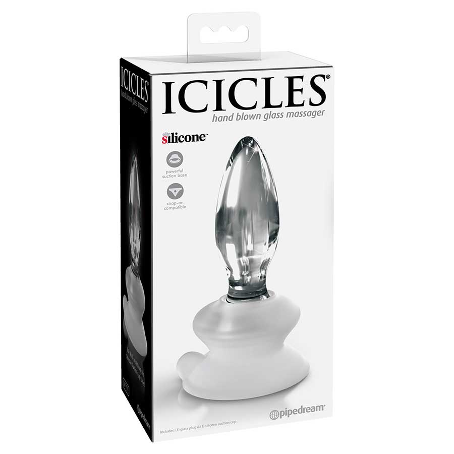 Icicles No. 91 Clear Glass Butt Plug with Suction Cup by Pipedream Icicles No. 91 Clear Glass Butt Plug with Suction Cup by Pipedream