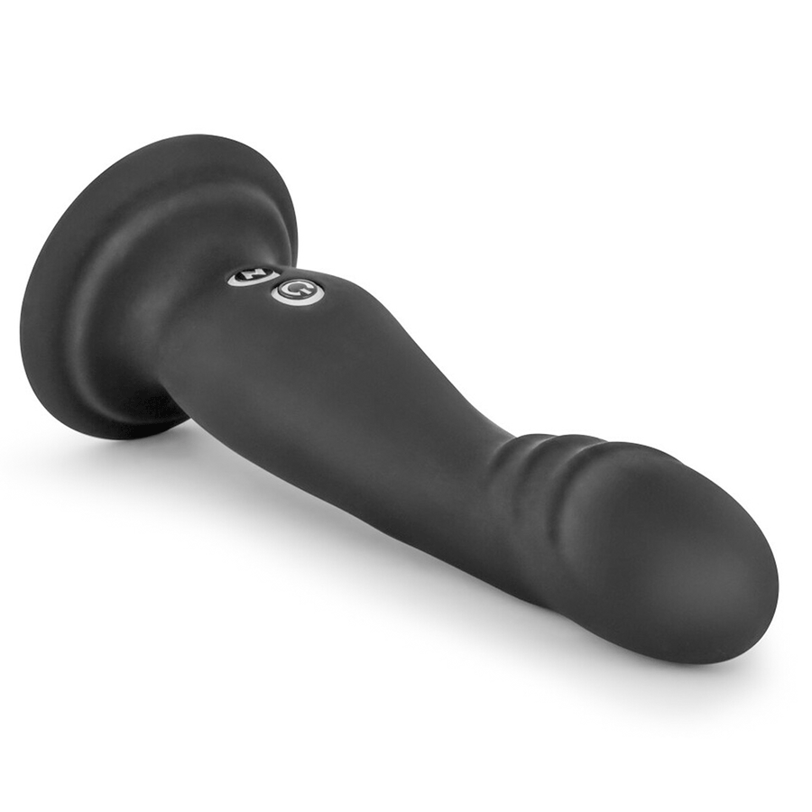Impressions N1 Black Vibrating Silicone Anal Dildo with Suction Cup by Blush Novelties Dildos