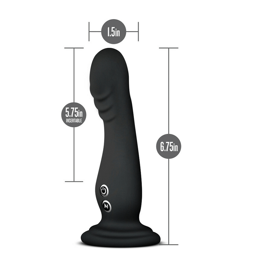Impressions N1 Black Vibrating Silicone Anal Dildo with Suction Cup by Blush Novelties Dildos
