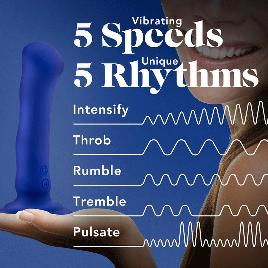 Impressions N2 Blue Vibrating Silicone Anal Dildo with Suction Cup by Blush Novelties Dildos