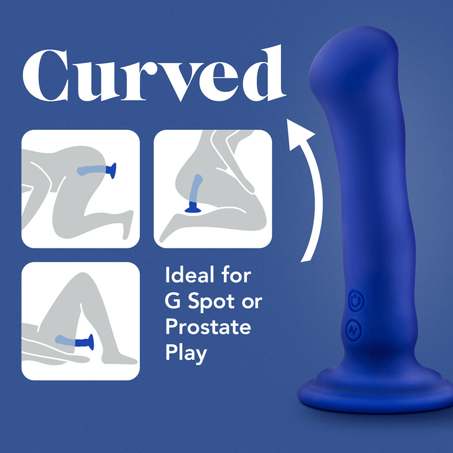 Impressions N2 Blue Vibrating Silicone Anal Dildo with Suction Cup by Blush Novelties Dildos