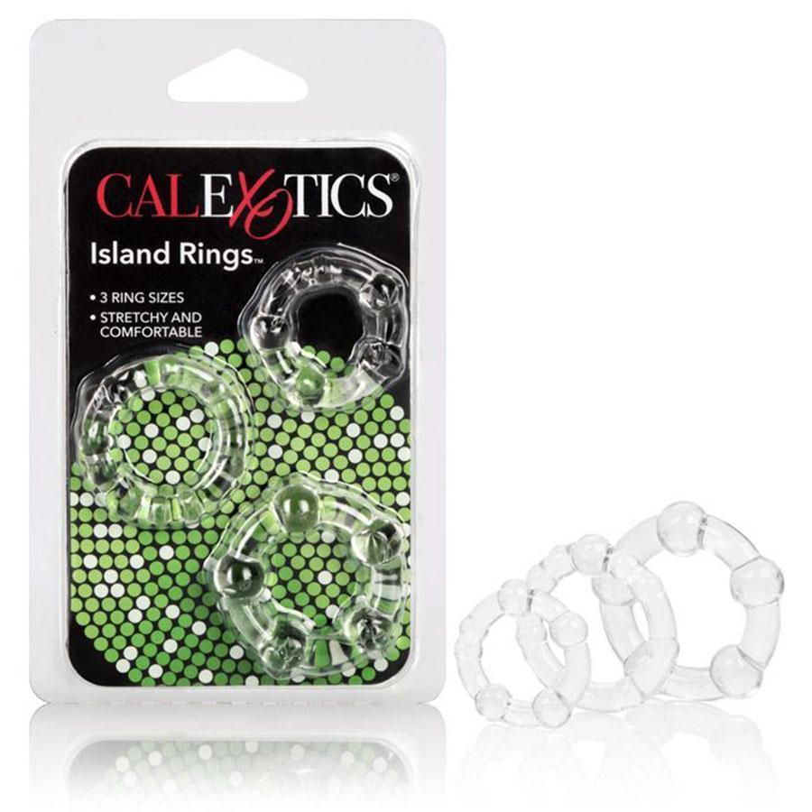 Island Penis Rings Clear Stamina Building Cock Ring 3 Pack Cock Rings
