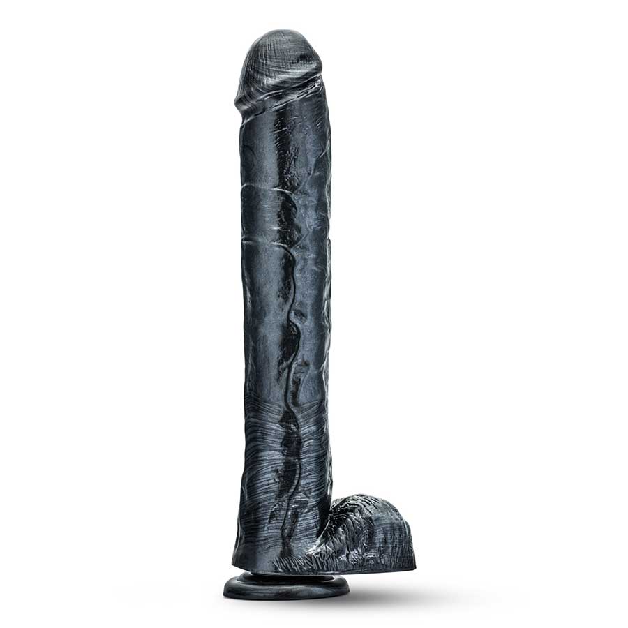 Jet Dark Steel 14 Inch Carbon Metallic Anal Dildo with Balls by Blush Novelties Dildos