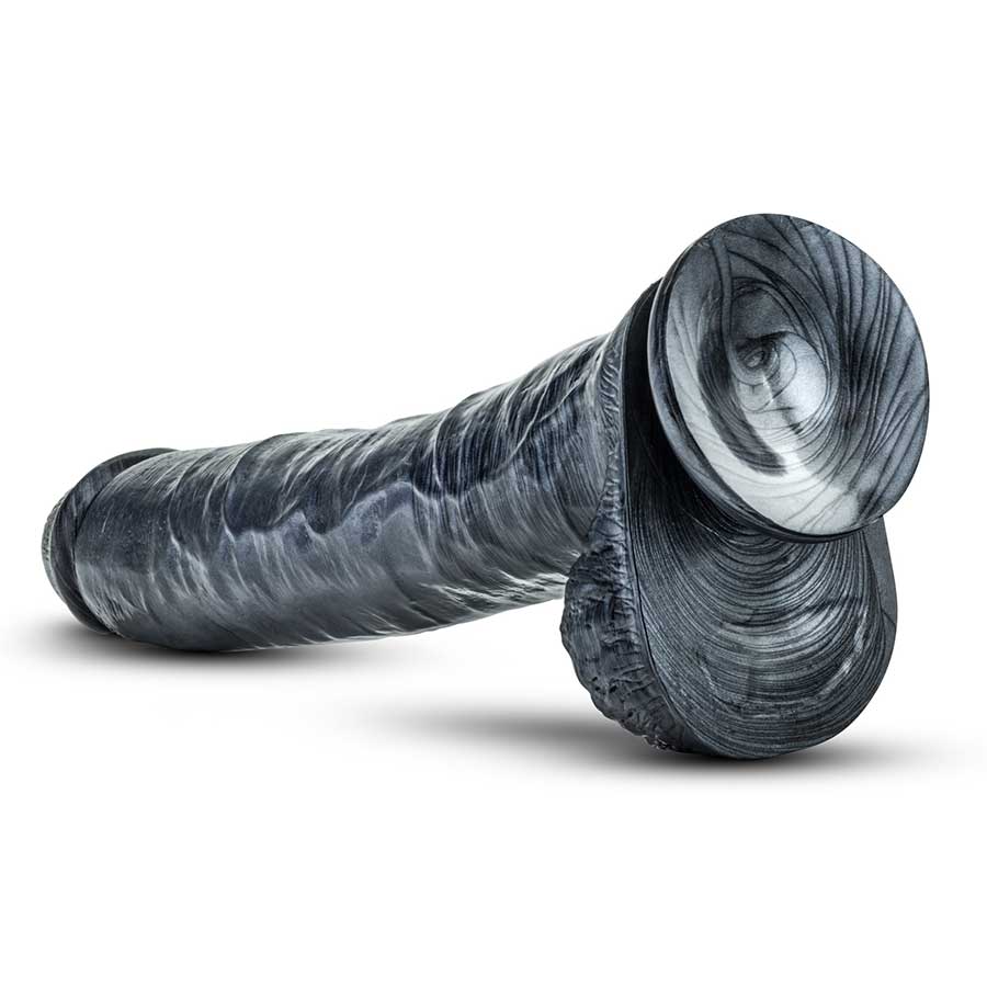 Jet Dark Steel 14 Inch Carbon Metallic Anal Dildo with Balls by Blush Novelties Dildos