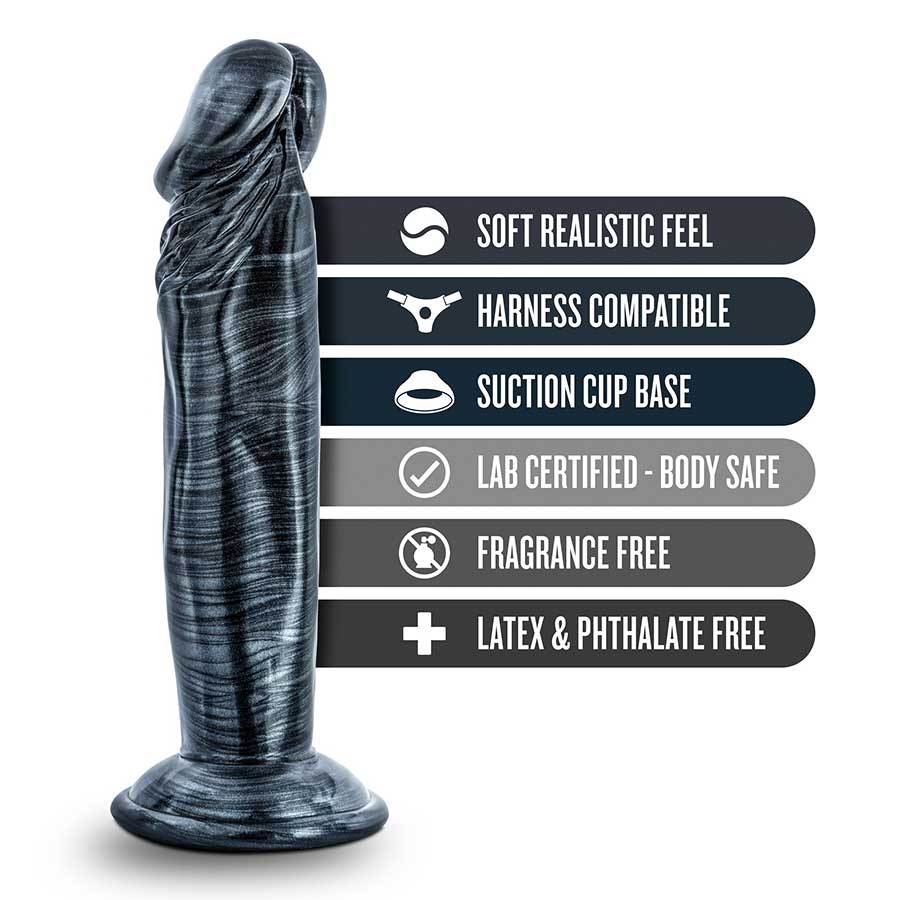 Jet Ebony 6 Inch Carbon Metallic Black Anal Dildo by Blush Novelties Jet Ebony 6 Inch Carbon Metallic Black Anal Dildo by Blush Novelties