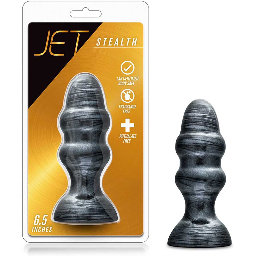 Jet Stealth Carbon Metallic Black Anal Plug for Men by Blush Novelties