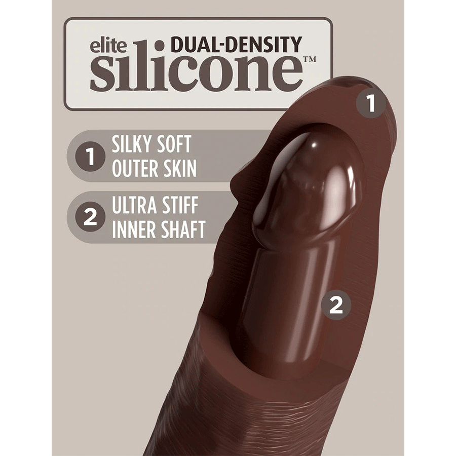 King Cock Elite 9 Inch Dual Density Vibrating Silicone Dildo with Remote Dildos