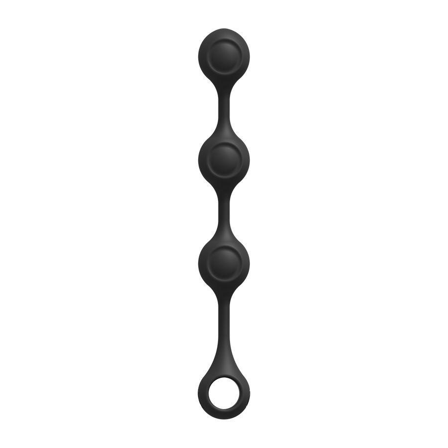 Kink Anal Essentials 13.5 Inch Weighted Black Silicone Beaded Anal Balls Anal Sex Toys