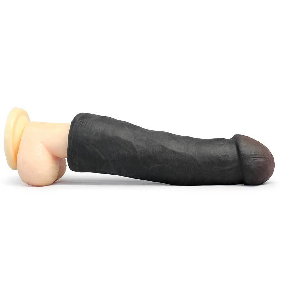 LeBrawn 9 Inch XL Realistic Black Cock Penis Extension Sleeve SexFlesh image