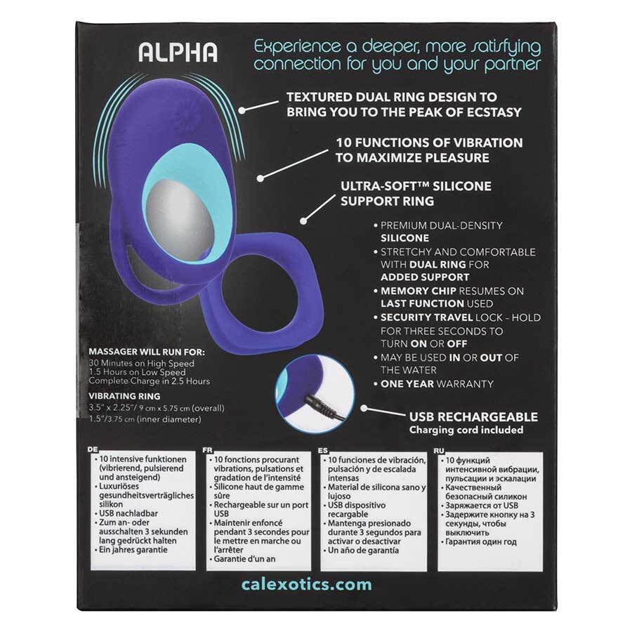 Link Up Alpha Dual Ring Vibrating Cock Ring by Cal Exotics Cock Rings
