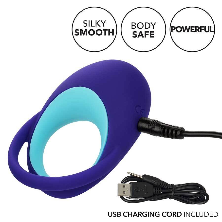 Ultra-Soft Link Up Alpha Vibrating Dual Cock Ring by Cal Exotics Ultra-Soft Link Up Alpha Vibrating Dual Cock Ring by Cal Exotics