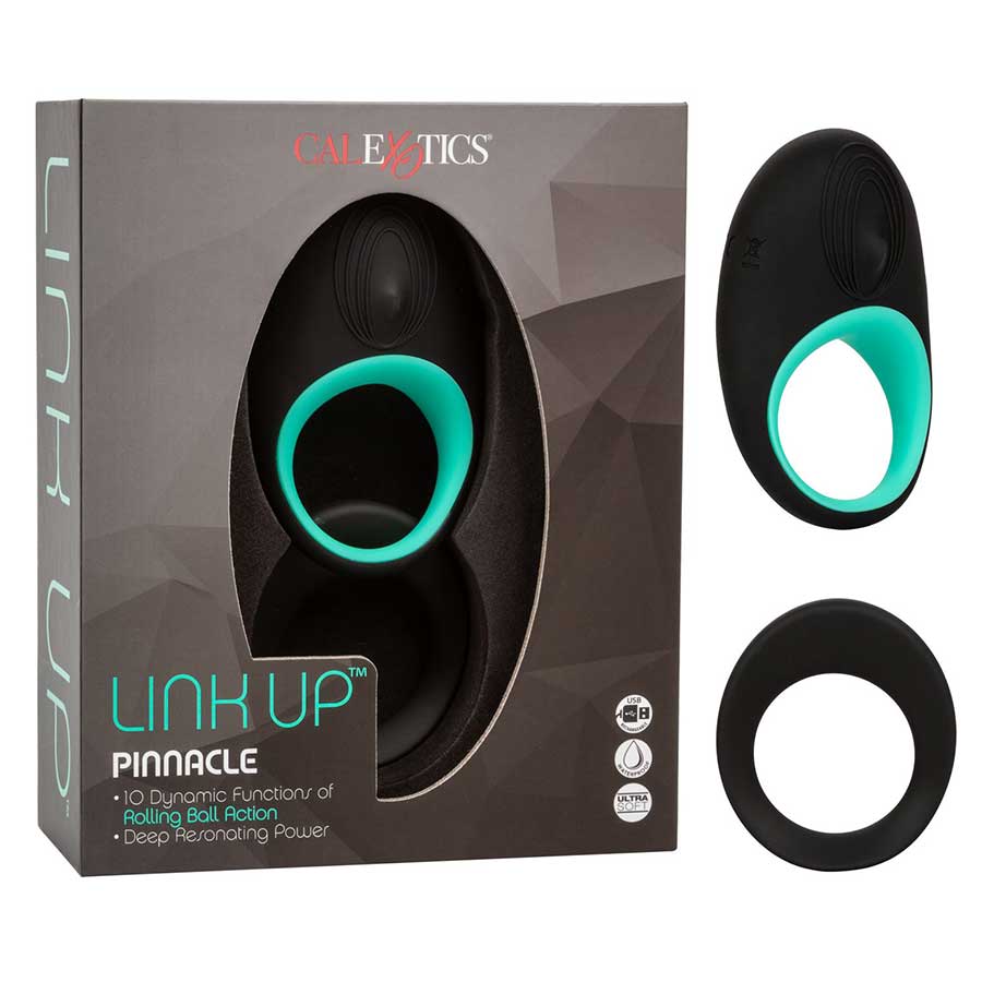 Link Up Pinnacle Silicone Vibrating Cock Ring | Rechargeable 10 Speed Gyrating Couples Toy Cock Rings