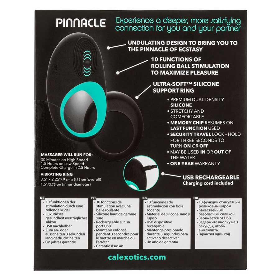 Link Up Pinnacle Silicone Vibrating Cock Ring | Rechargeable 10 Speed Gyrating Couples Toy Cock Rings