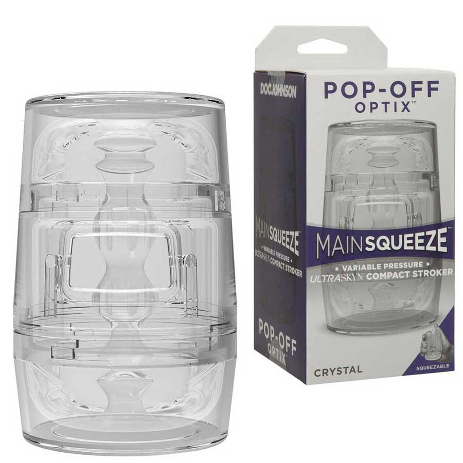 Main Squeeze Pop-Off Clear Portable and Discreet Male Masturbator Masturbators