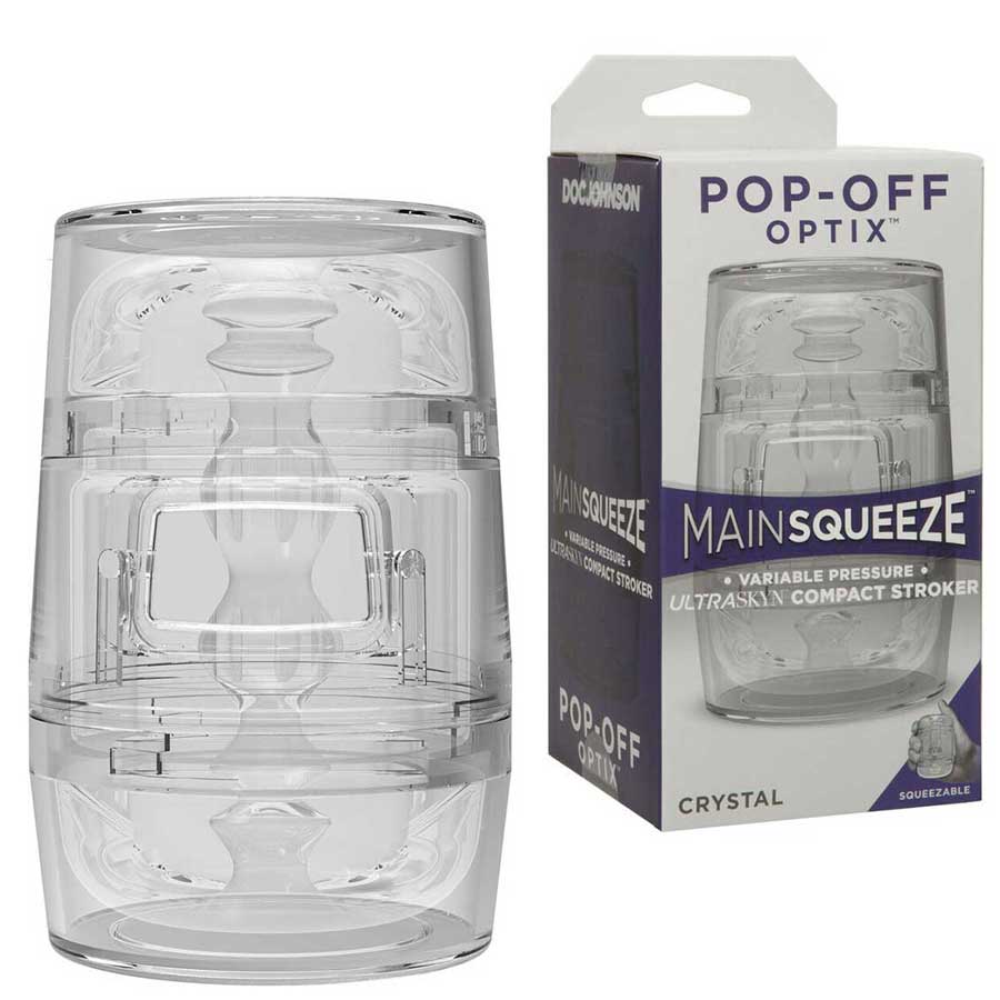 Main Squeeze Pop-Off Clear Portable and Discreet Male Masturbator