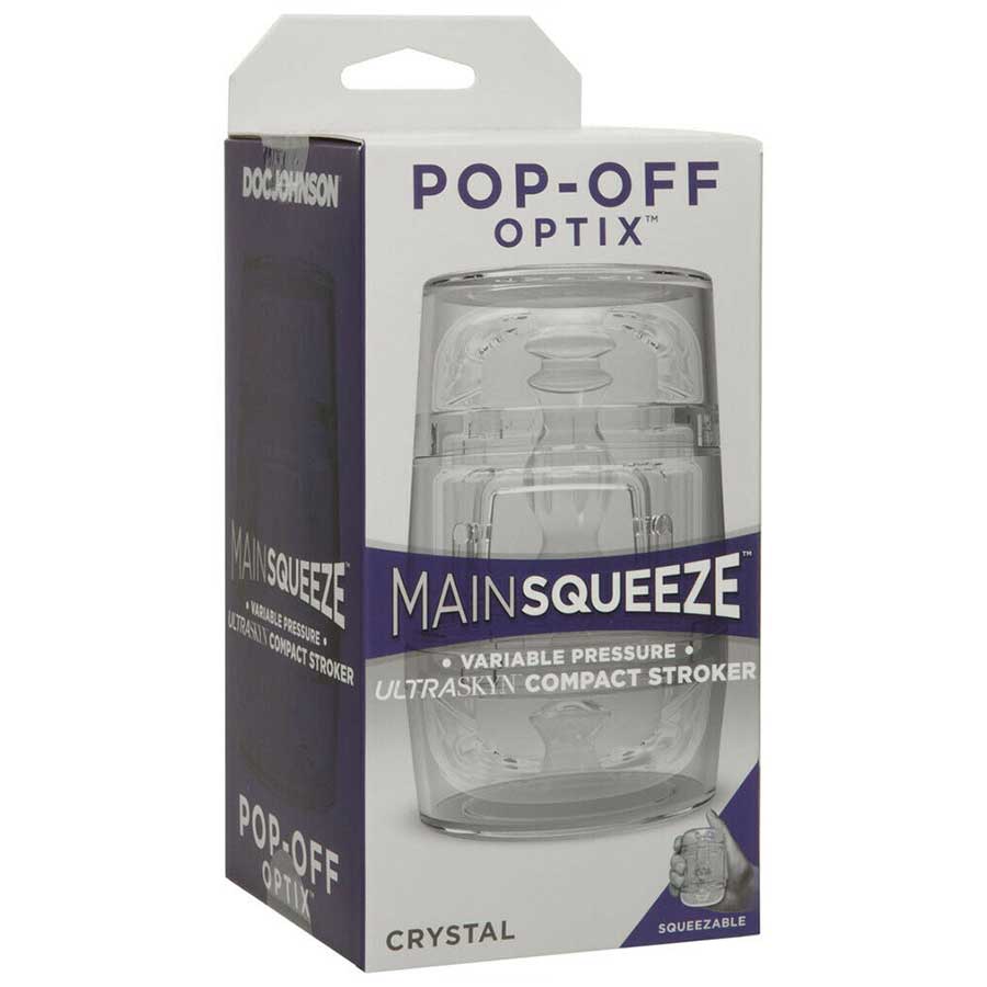 Main Squeeze Pop-Off Clear Portable and Discreet Male Masturbator Masturbators
