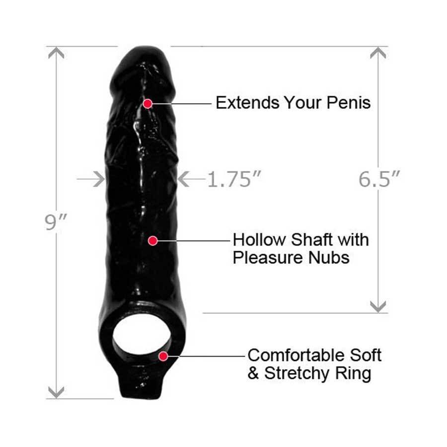 Mamba Penis Extension Sleeve 6.5 Inch Black Cock Sheath Cock Sheaths