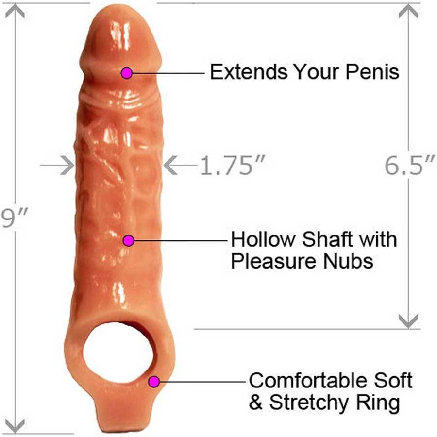 Mamba Penis Extension Sleeve 6.5 Inch Tan Cock Sheath Cock Sheaths