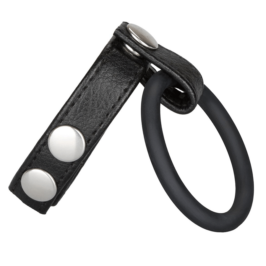 Medium Leather Ball Spreader Cock Ring by Cal Exotics Cock Rings