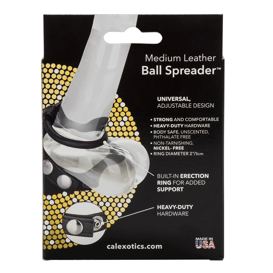 Medium Leather Ball Spreader Cock Ring by Cal Exotics Cock Rings