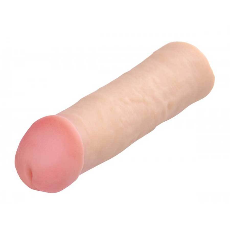 Mega Enlarger Penis Sleeve 8.5 Inch Tan Realistic Cock Sheath Cock Sheaths
