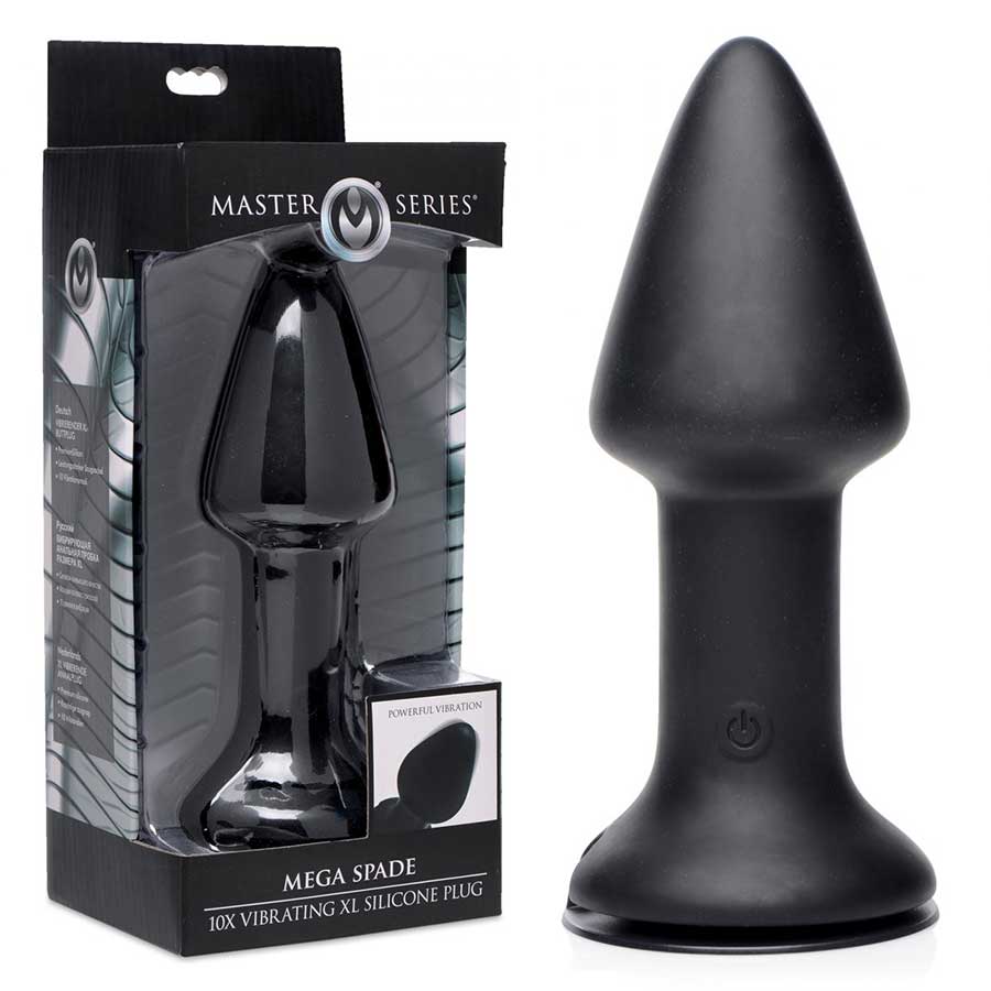 Mega Spade 10x Vibrating XL Silicone Butt Plug by Master Series Anal Sex Toys