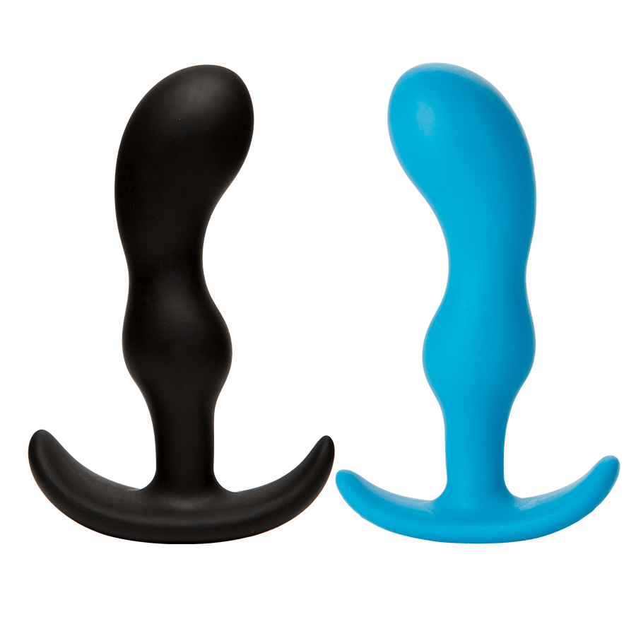 flared base anal plug NIXIE Metal Butt Plug Trainer Set, Blue Metallic – Global Novelties LLC main image 0