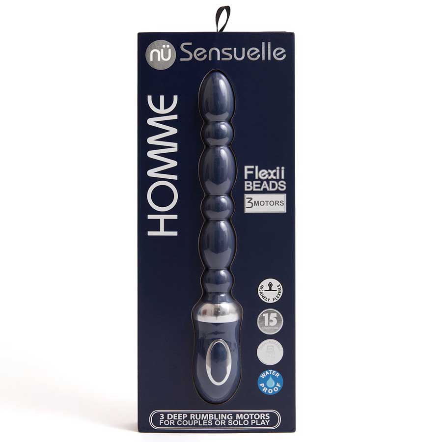 Nu Sensuelle Homme 15 Function Flexii Vibrating Silicone Anal Beads pic image