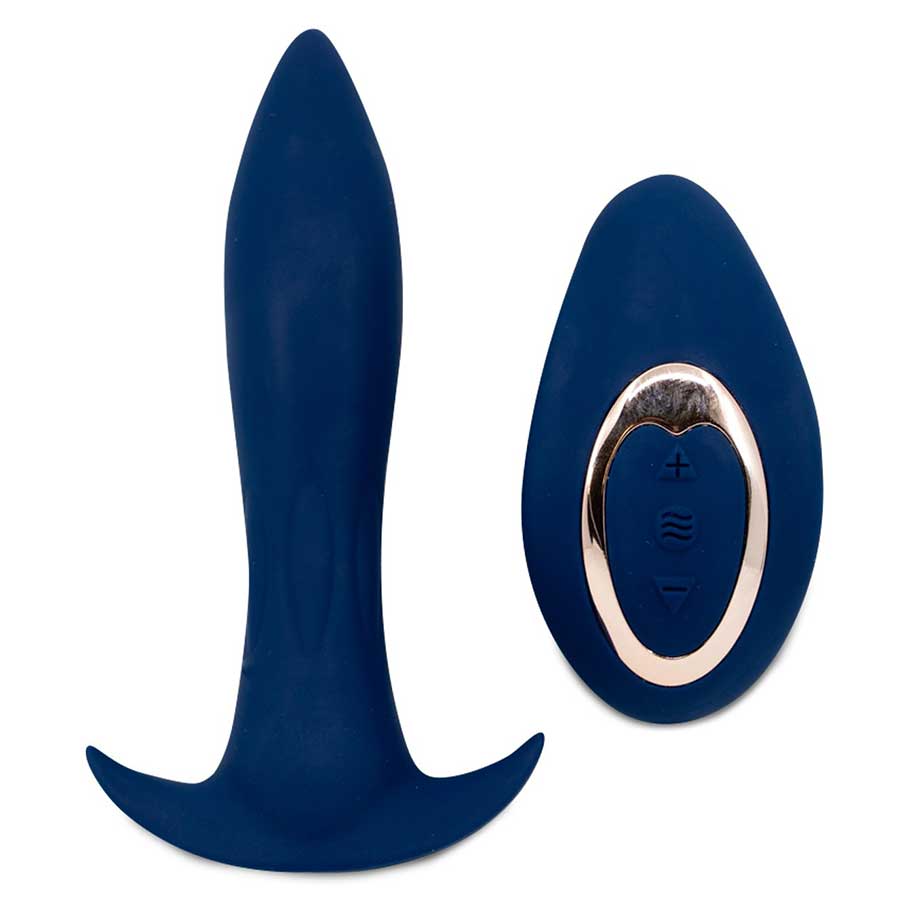 Nu Sensuelle Power Plug 20 Function Remote Control Vibrating Butt Plug Anal Sex Toys Navy Blue