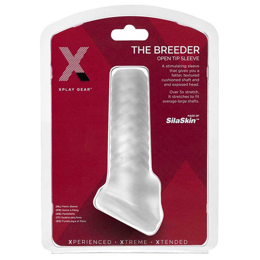 Open Tip Xplay Breeder Textured Penis Sleeve by Perfect Fit Cock Sheaths