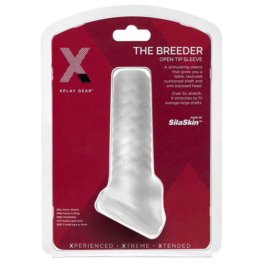 Open Tip Xplay Breeder Textured Penis Sleeve by Perfect Fit Open Tip Xplay Breeder Textured Penis Sleeve by Perfect Fit
