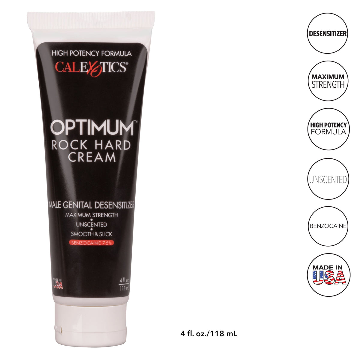 Optimum Rock Hard Male Enhancement Desensitizing Delay Cream 4 oz Numbing Cream