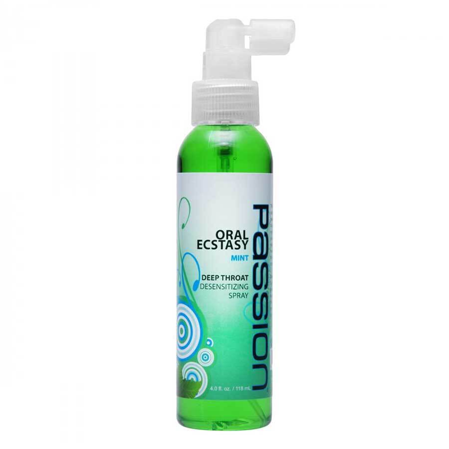 Oral Ecstasy Mint Flavored Deep Throat Numbing Spray by Passion Lubricants | 4 oz Oral Enhancer
