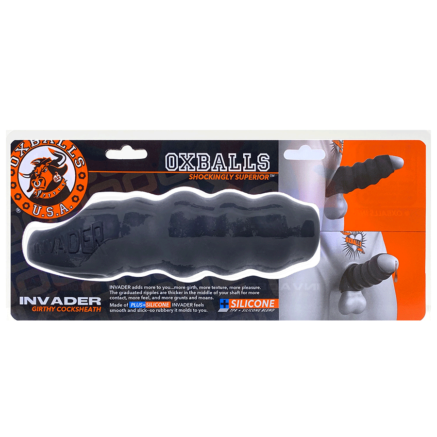 Oxballs Invader Rippled Open-Ended Silicone Cock Sheath Extender Cock Sheaths