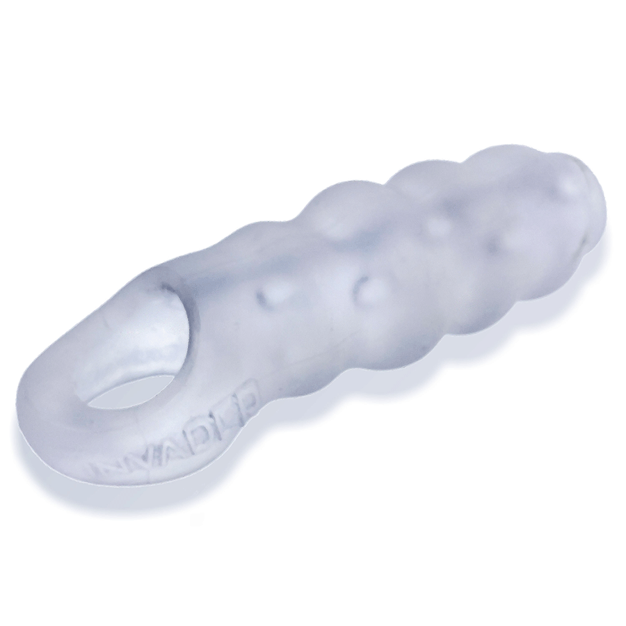 Oxballs Invader Rippled Open-Ended Silicone Cock Sheath Extender Cock Sheaths Clear