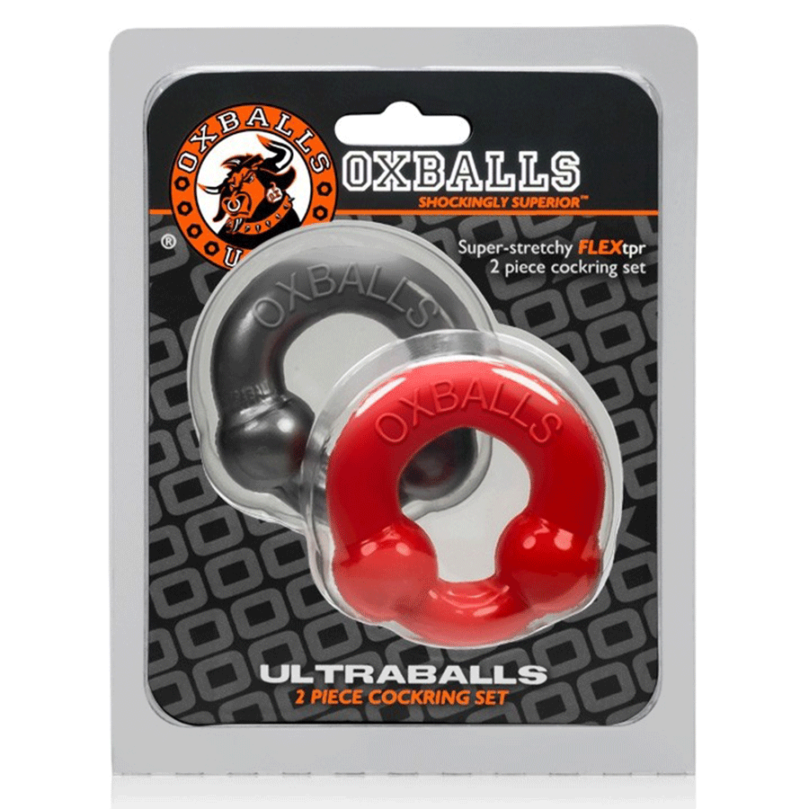 Oxballs Ultraballs Dual Beaded Stretchy Cock Ring Set for Men Cock Rings