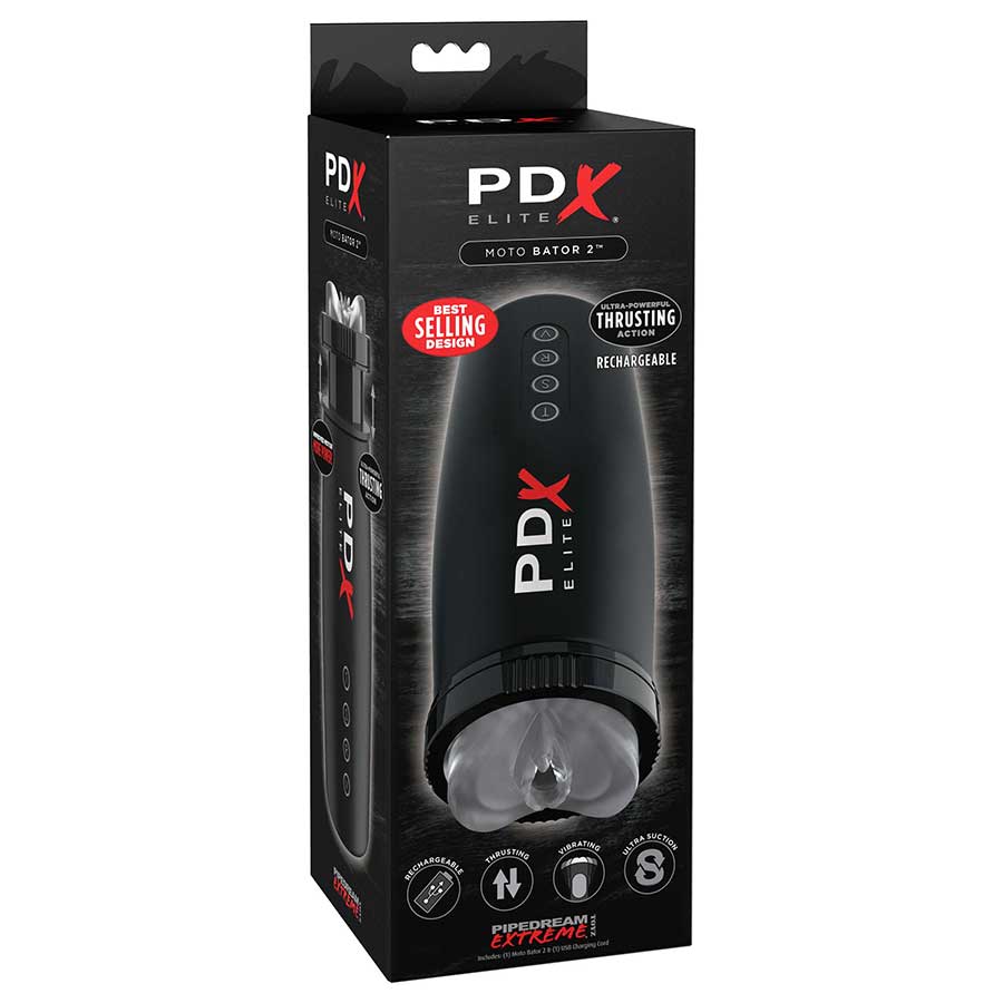 PDX Elite Motorbator 2 Vibrating &amp; Thrusting Stroker by Pipedream Products Masturbators