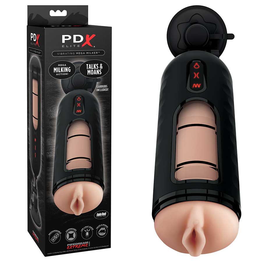 PDX Elite Vibrating Fanta Flesh Mega Milker Masturbator by Pipedream Products Masturbators