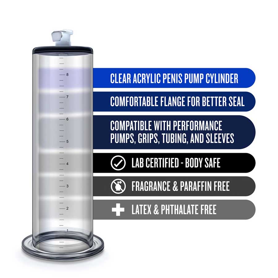 Penis Pump Cylinder 2.25 Inch X 9 Inch Clear Accessories