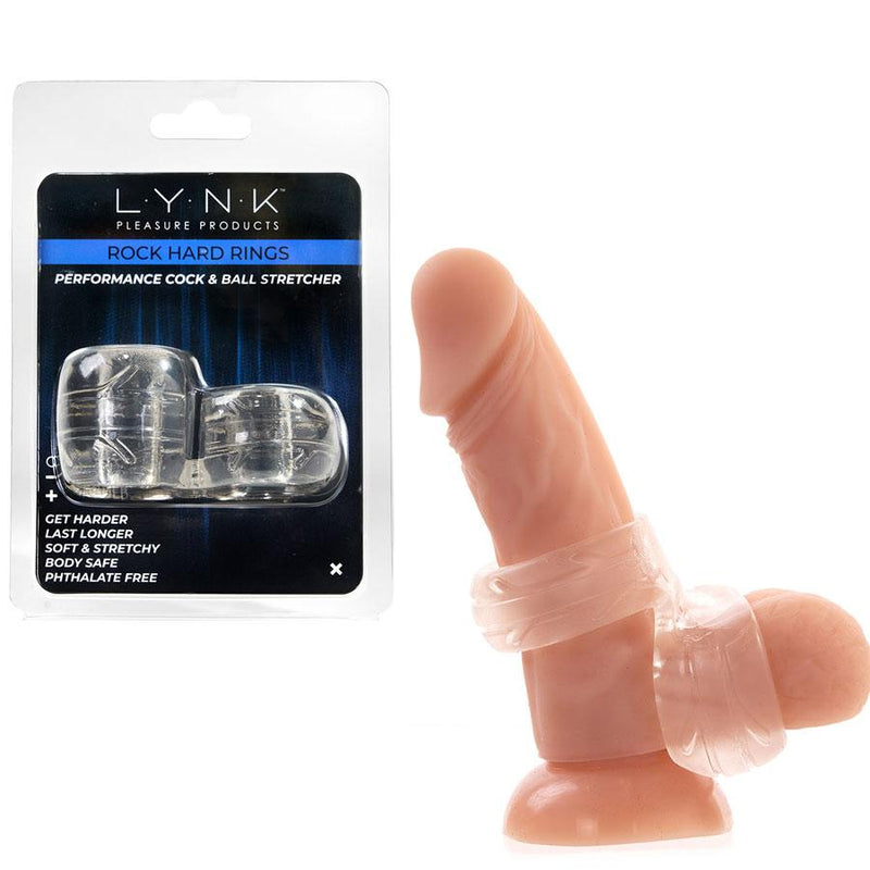 Performance Cock Ring & Ball Stretcher Clear by Lynk Pleasure Cock Rings